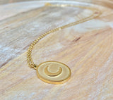 accessari, 18k necklace, muslim jewelry, moon pendant, crescent moon necklace, crescent moon, crescent pendant, gold necklace