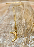Gold necklace, accessari, Muslim jewelry, 18k necklace, crescent moon necklace, moon pendant