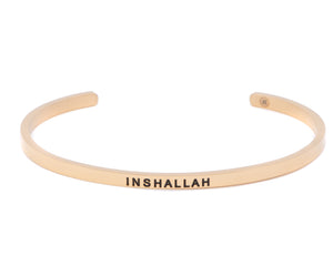 Inshallah Cuff, Muslim Jewelry, Accessari, Islamic Jewelry, Gold Cuff, 18k Cuff