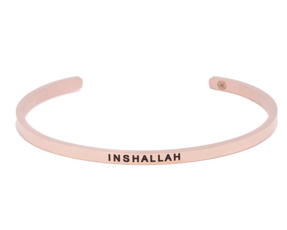 Inshallah Cuff, Muslim Jewelry, Accessari, Islamic Jewelry, Rose Gold Cuff, 18k Cuff