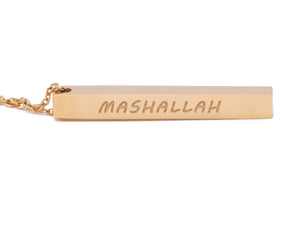 Mashallah Necklace, Gold Necklace, Islamic Jewelry, Muslim Jewelry, Mashallah Pendant, Gold Chain, Praise to God